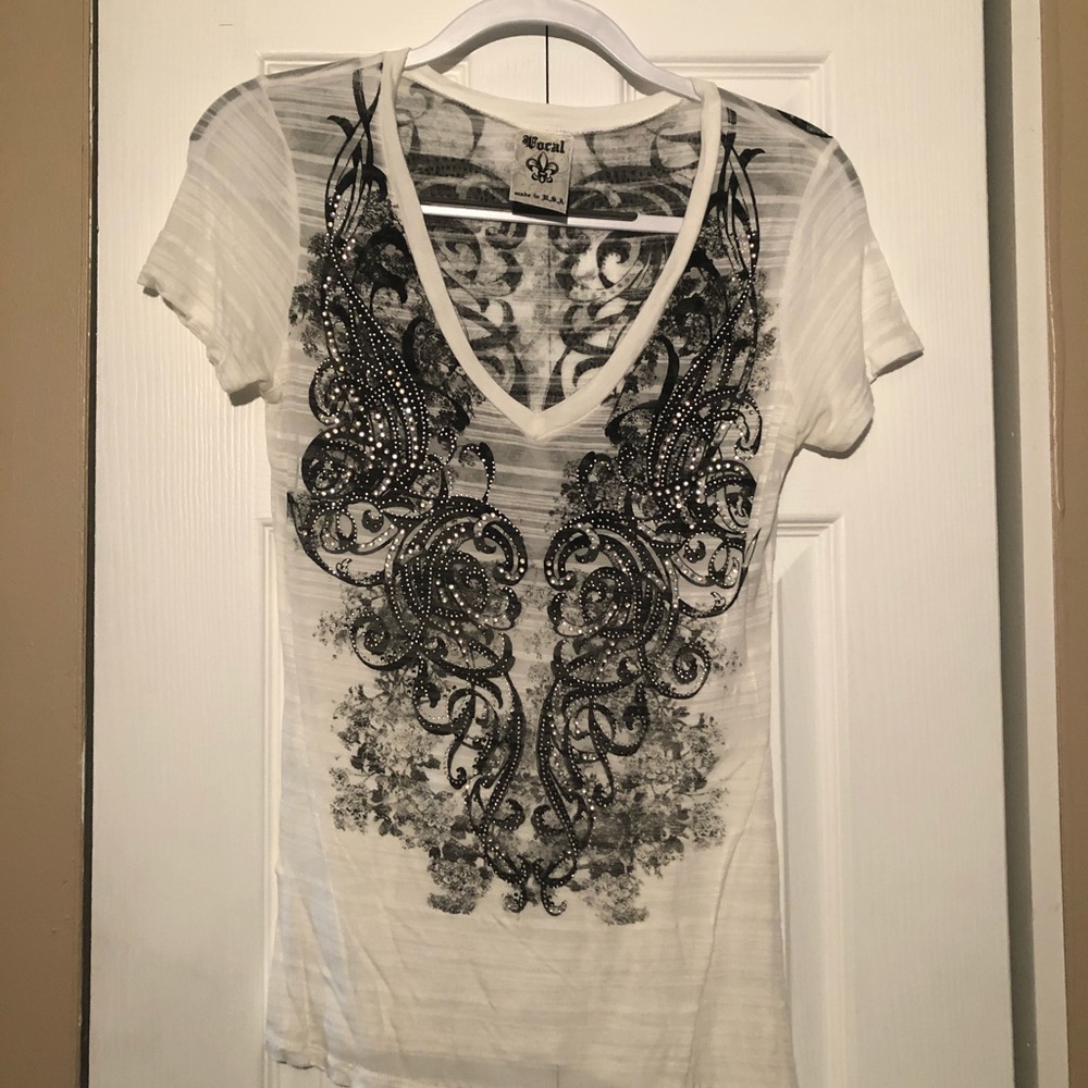 Vocal embellished shirt - size medium - EUC